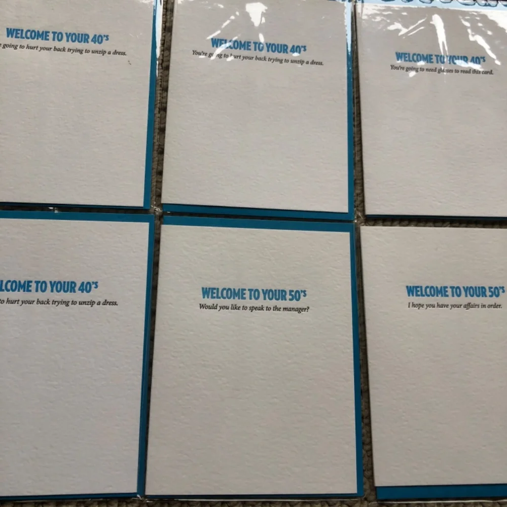 NEW Birthday Age's 11pc Letterpress‎ Cards